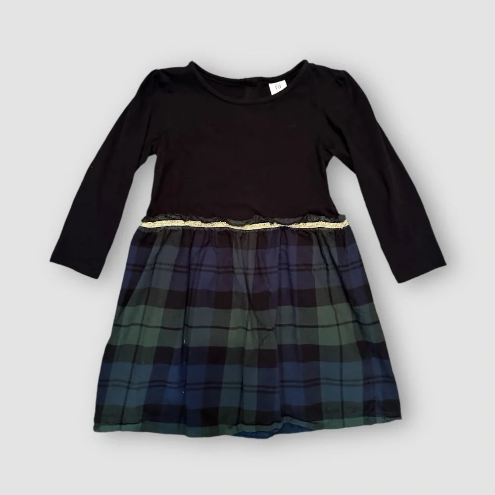 GAP Toddler Girls 2 in 1 Plaid Holiday Dress 5T